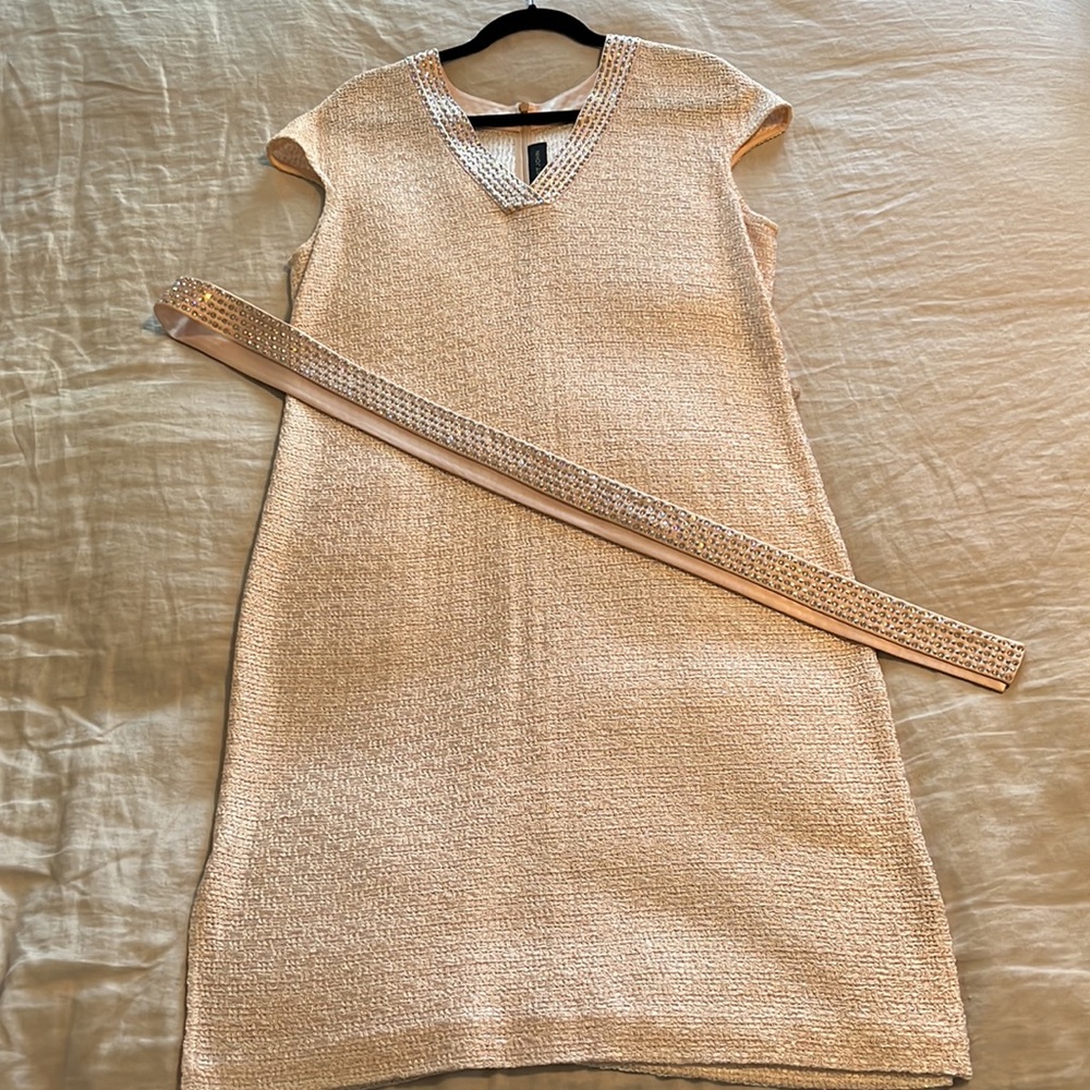 Exquisite St John belted tweed midi dress